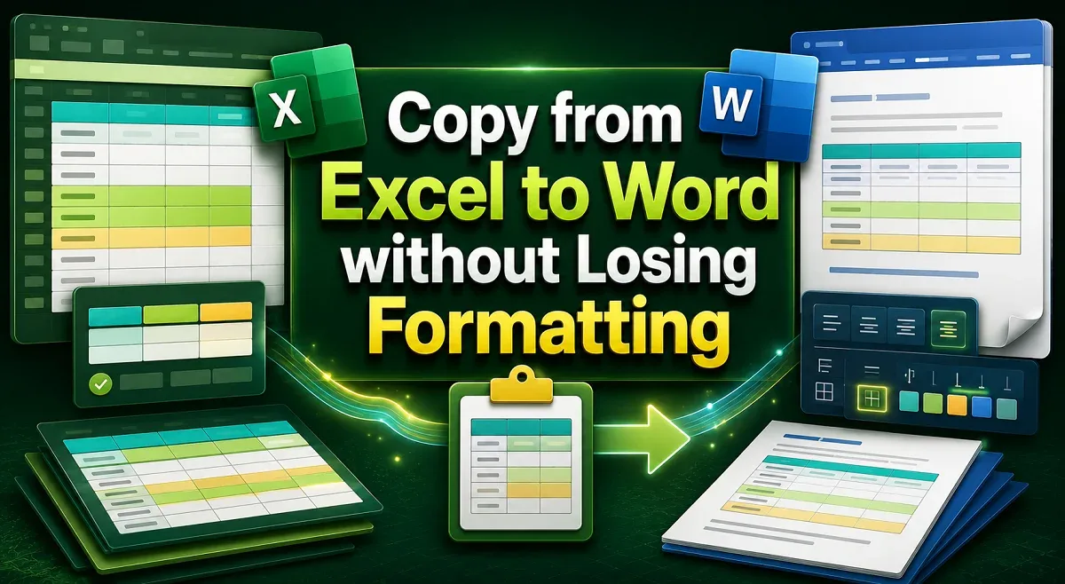 How to Copy from Excel to Word without Losing Formatting