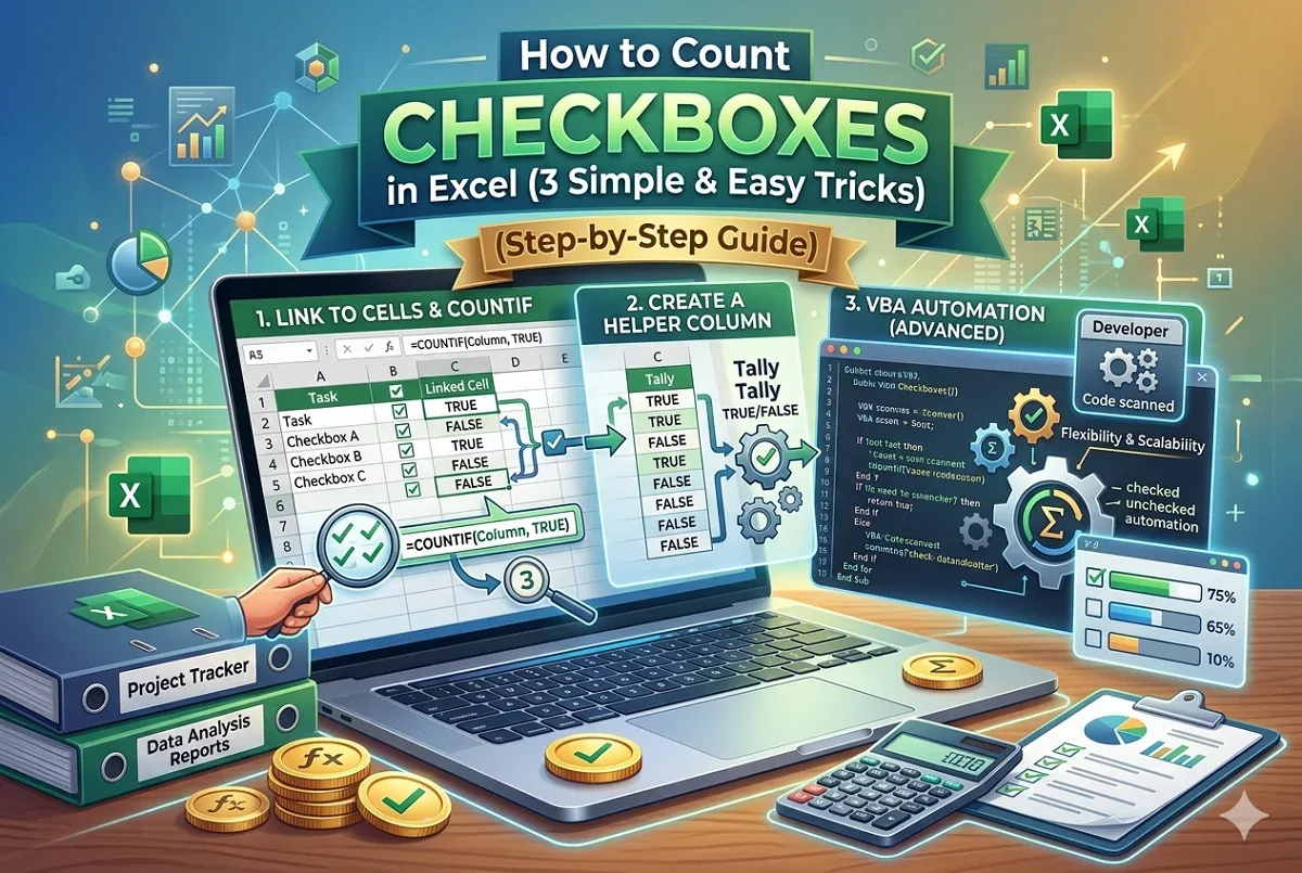 How to Count Checkboxes in Excel (3 Simple & Easy Tricks)