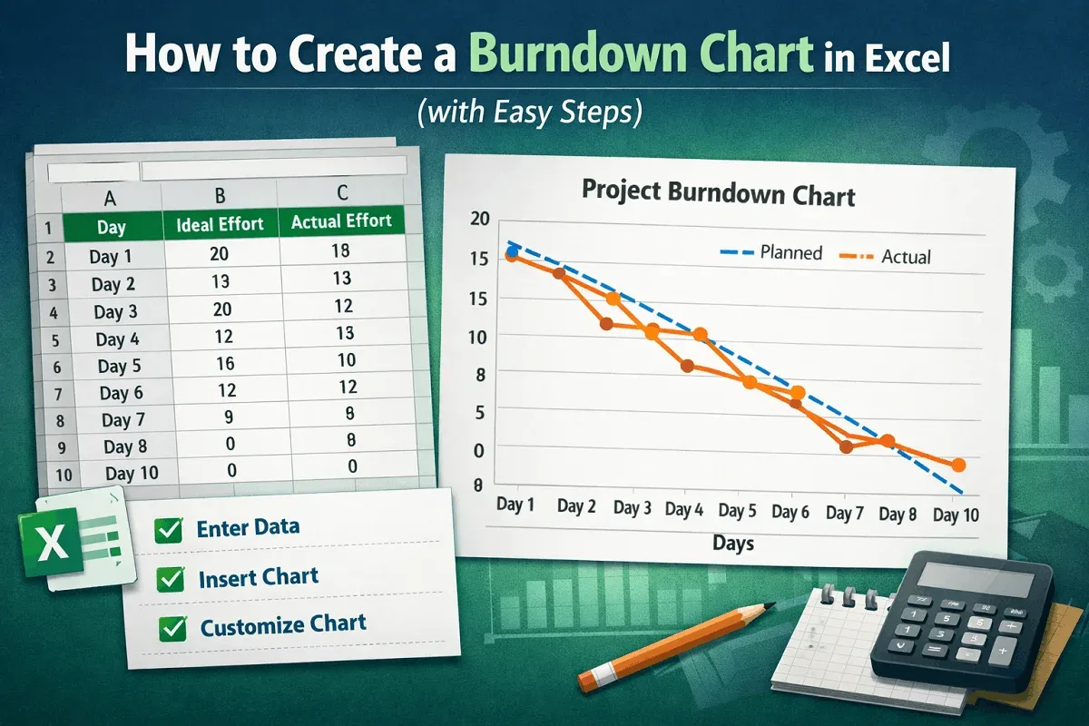 How to Create a Burndown Chart in Excel (with Easy Steps)