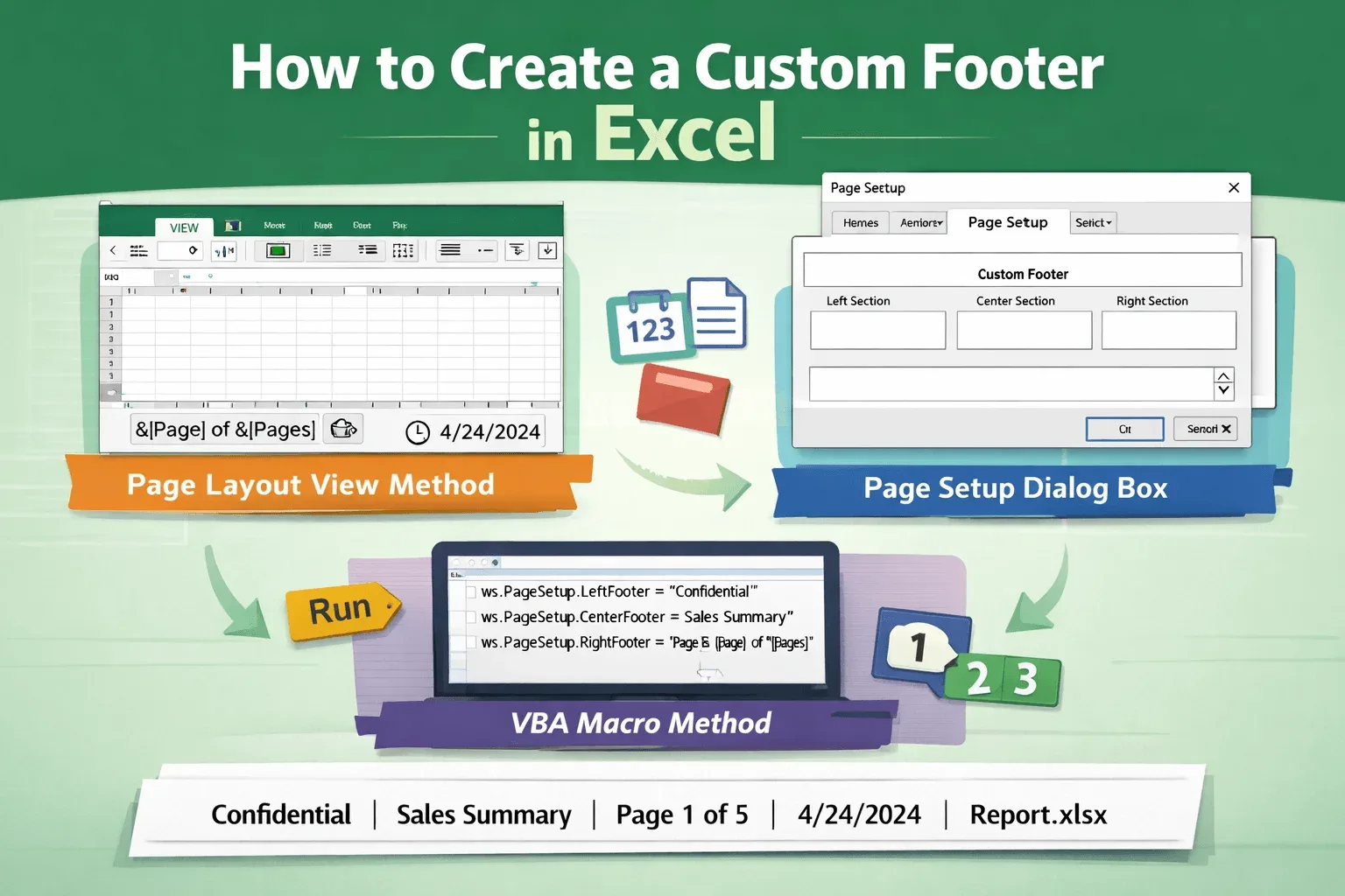 How to Create a Custom Footer in Excel (3 Suitable Ways)