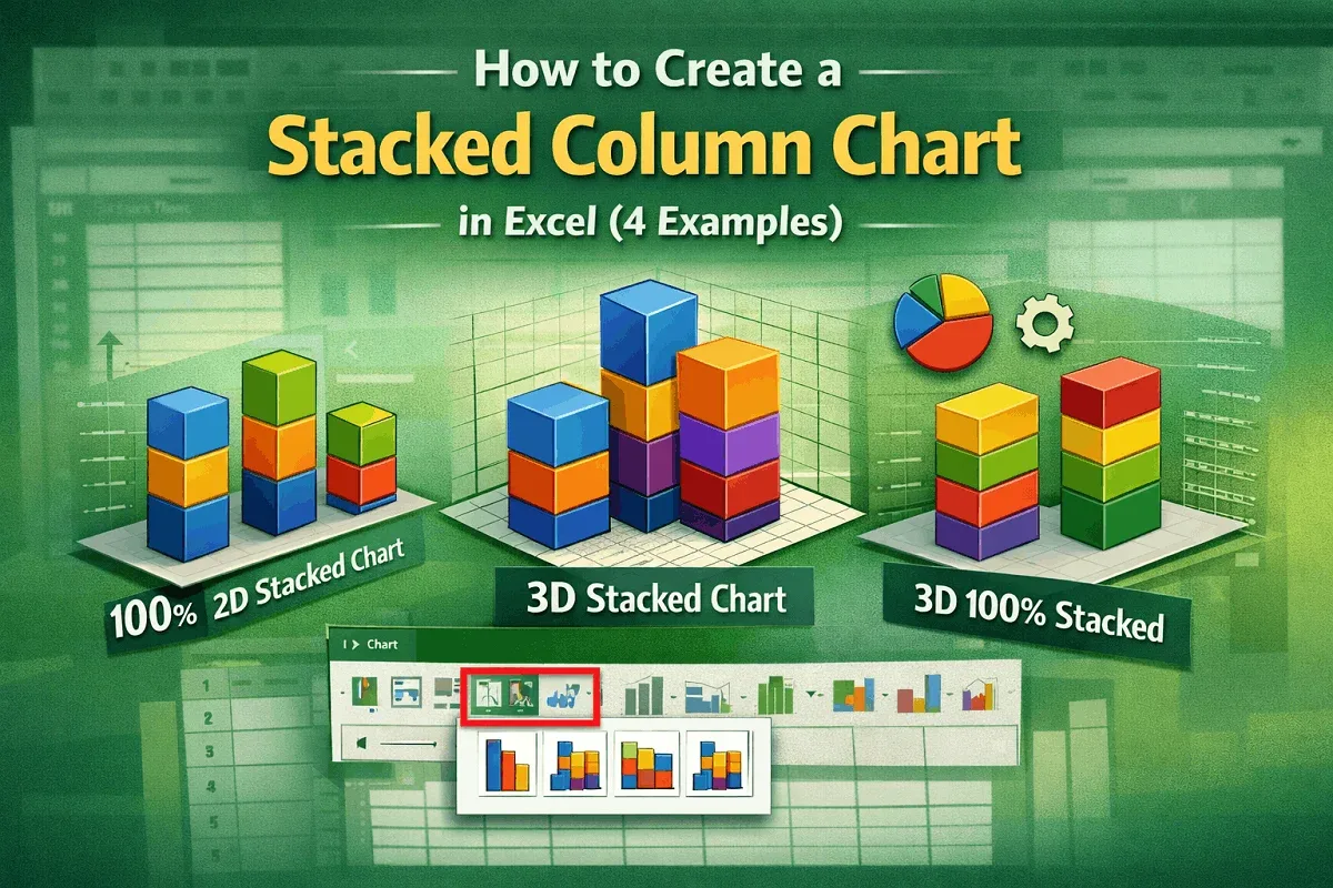 How to Create a Stacked Column Chart in Excel (4 Examples)