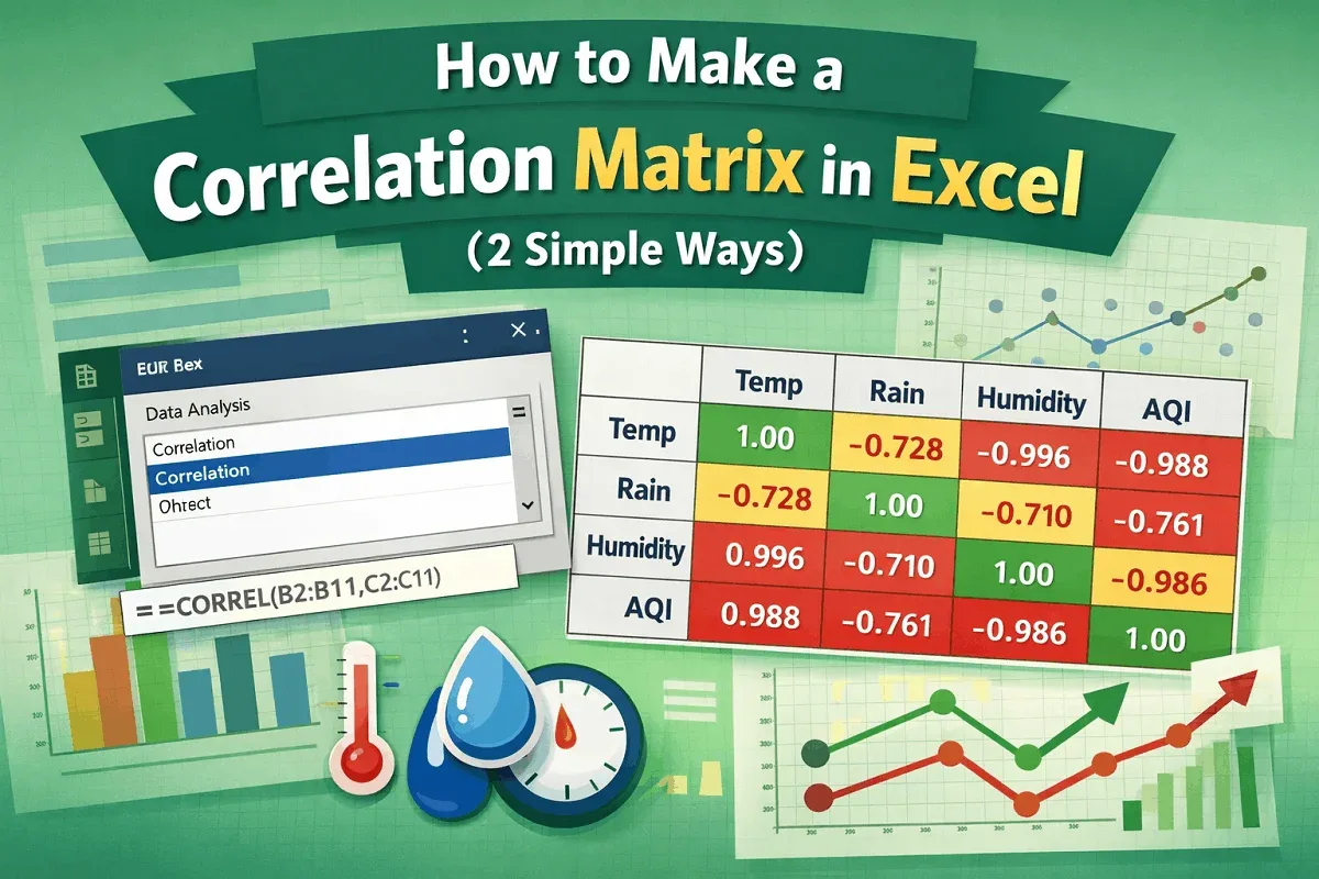 How to Make a Correlation Matrix in Excel (2 Simple Ways)