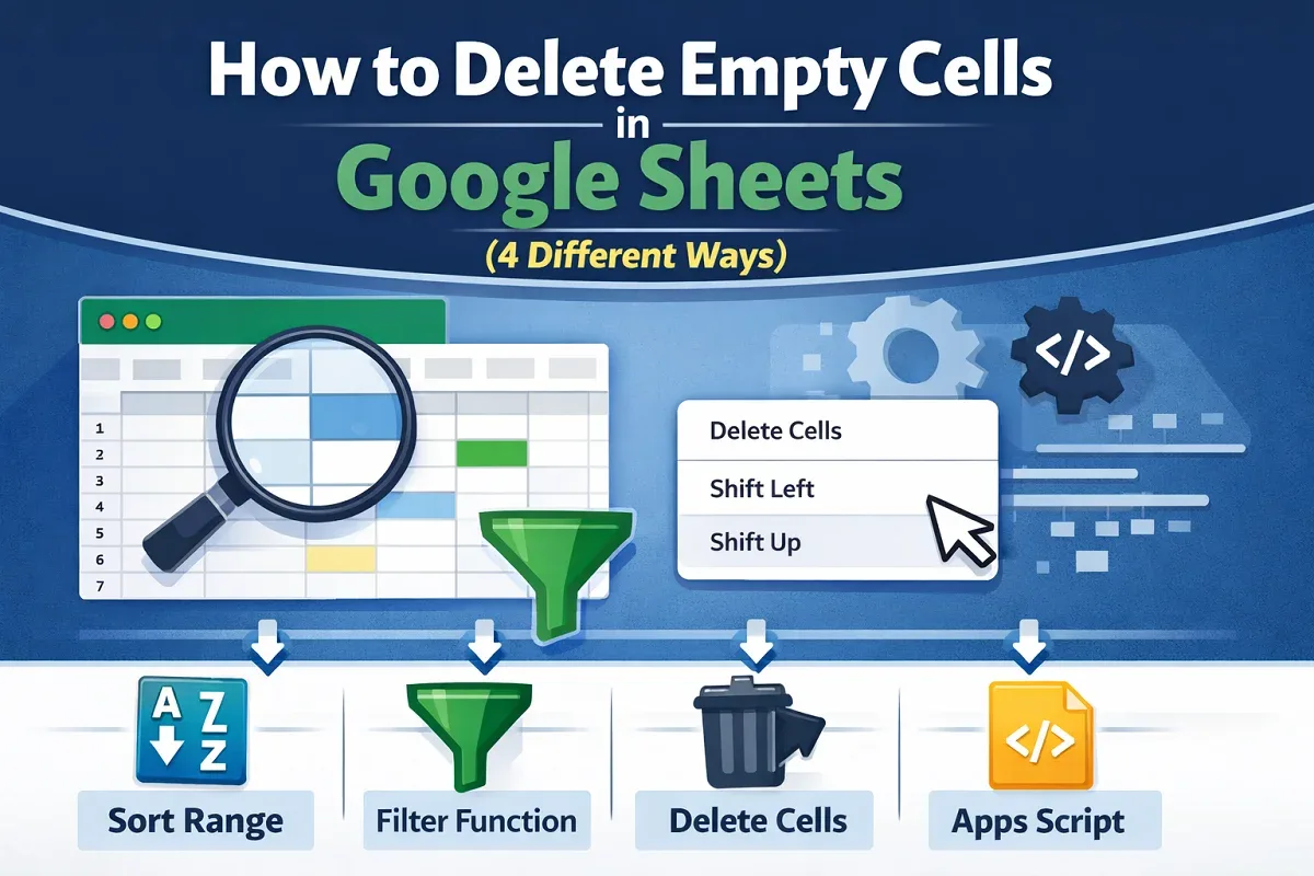 How to Delete Empty Cells in Google Sheets (4 Different Ways)