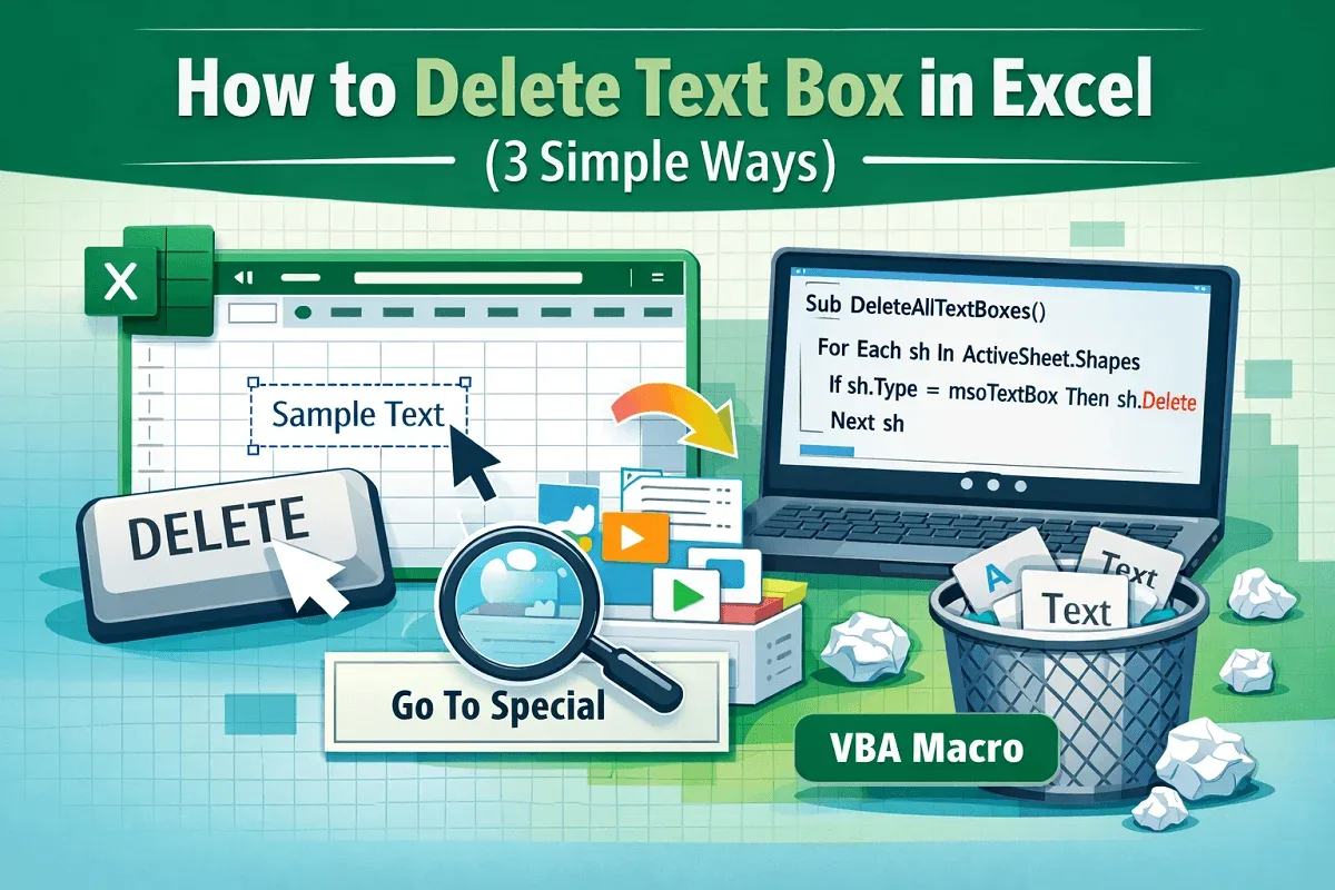 How to Delete Text Box in Excel (3 Simple Ways)