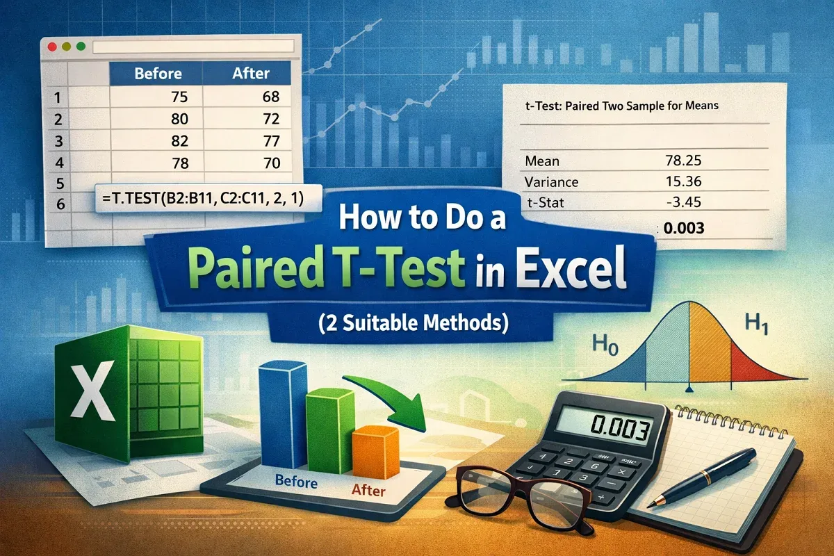 How to Do a Paired T-Test in Excel (2 Suitable Methods)