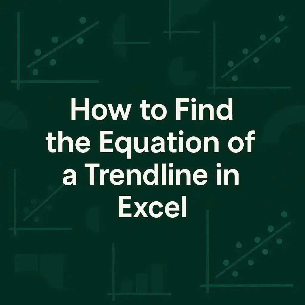 How to Find the Equation of a Trendline in Excel