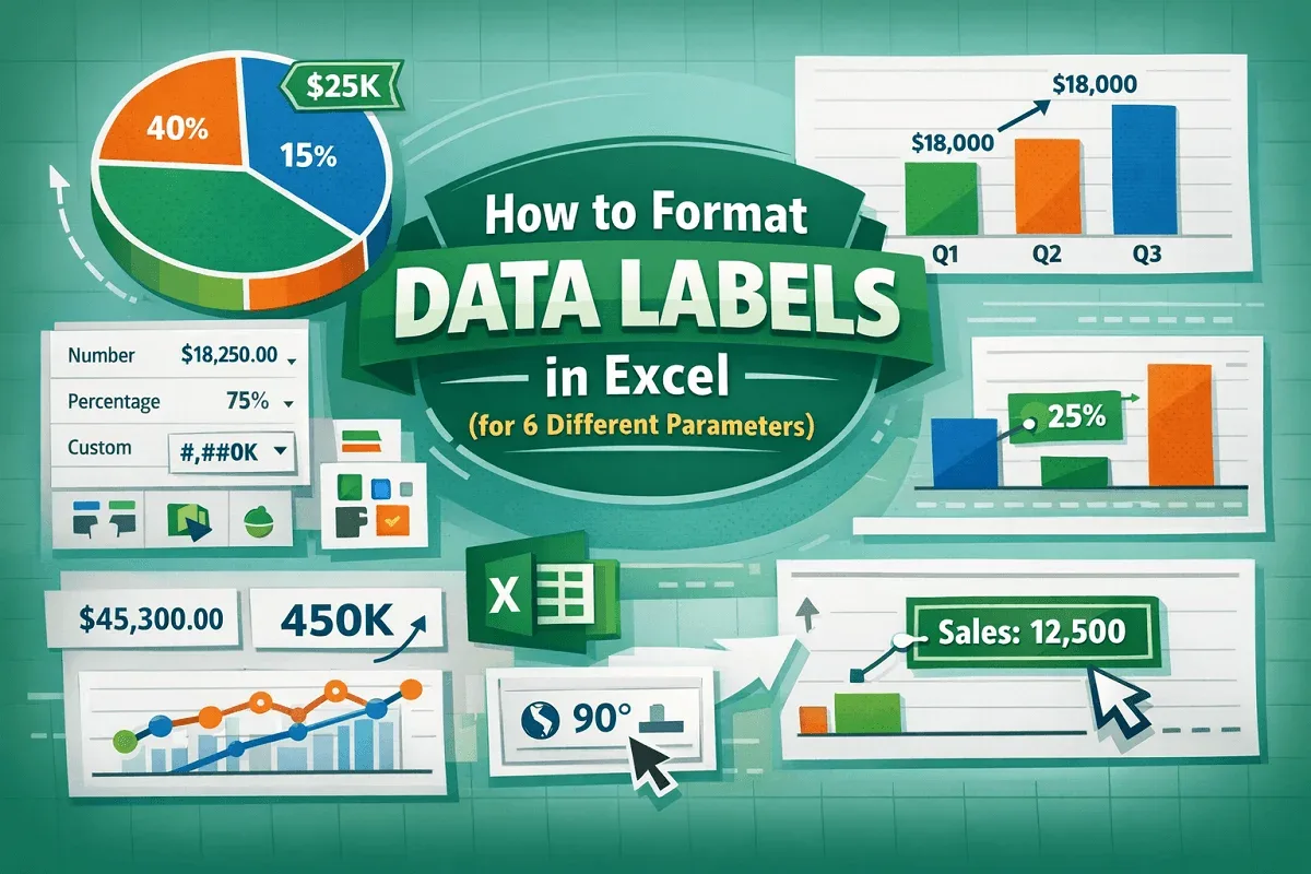 How to Format Data Labels in Excel (for 6 Different Parameters)