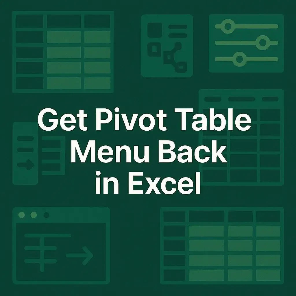 How to Get Pivot Table Menu Back in Excel (3 Simple Ways)