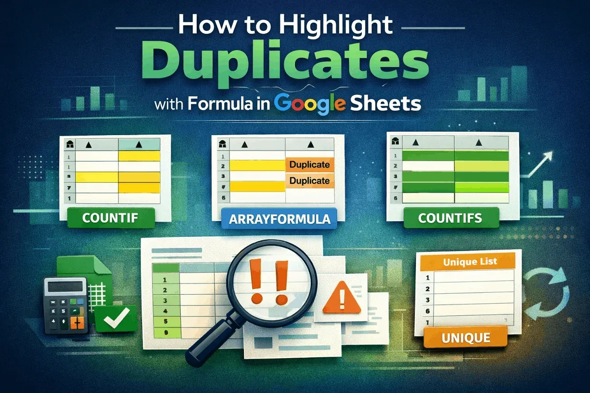 How to Highlight Duplicates with Formula in Google Sheets