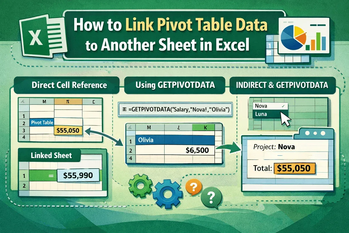 How to Link Pivot Table Data to Another Sheet in Excel