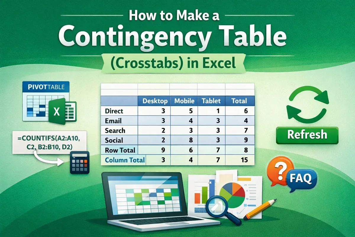 How to Make a Contingency Table (Crosstabs) in Excel