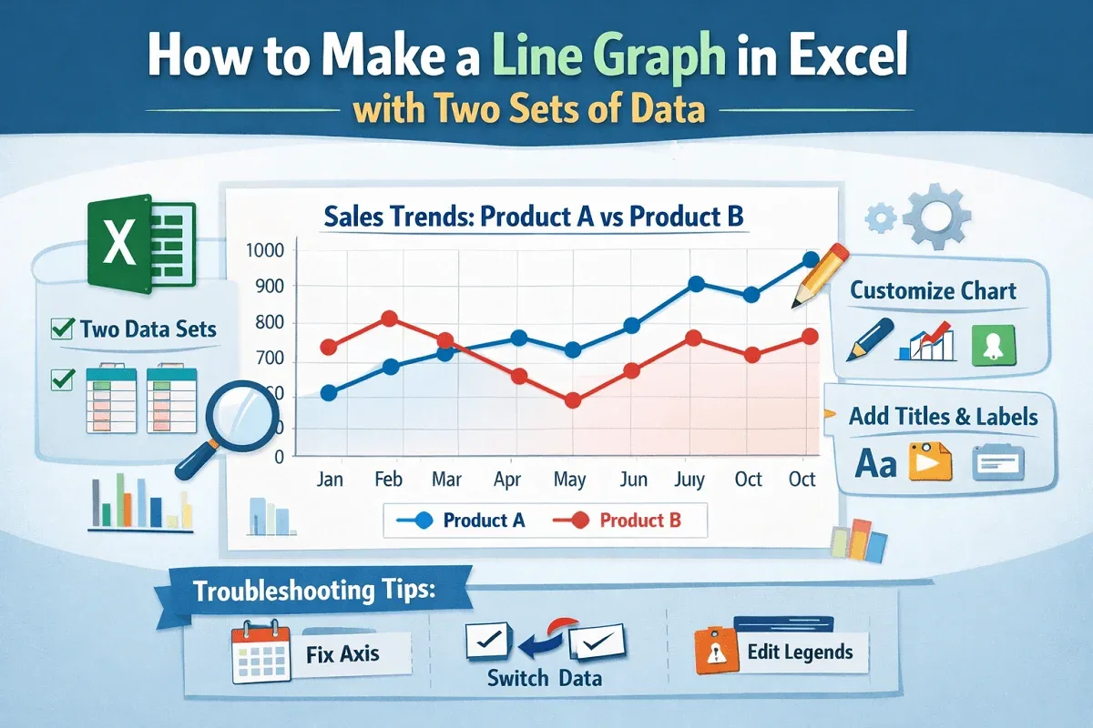 How to Make a Line Graph in Excel with Two Sets of Data
