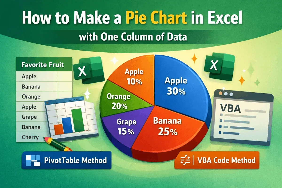 How to Make a Pie Chart in Excel with One Column of Data