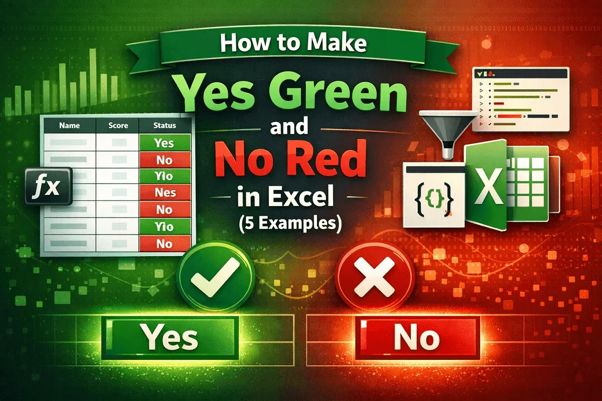 How to Make Yes Green and No Red in Excel (5 Examples)