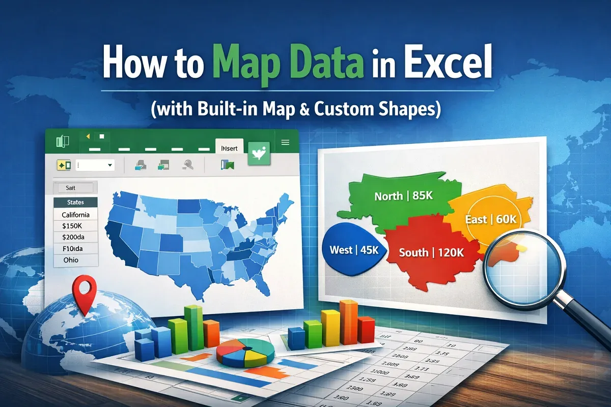 How to Map Data in Excel (with Built-in Map & Custom Shapes)