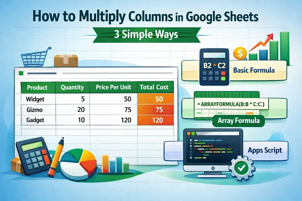 How to Multiply Columns in Google Sheets (3 Simple Ways)