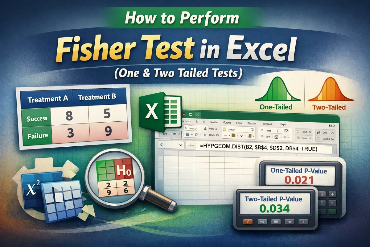 How to Perform Fisher Test in Excel (One & Two Tailed Tests)