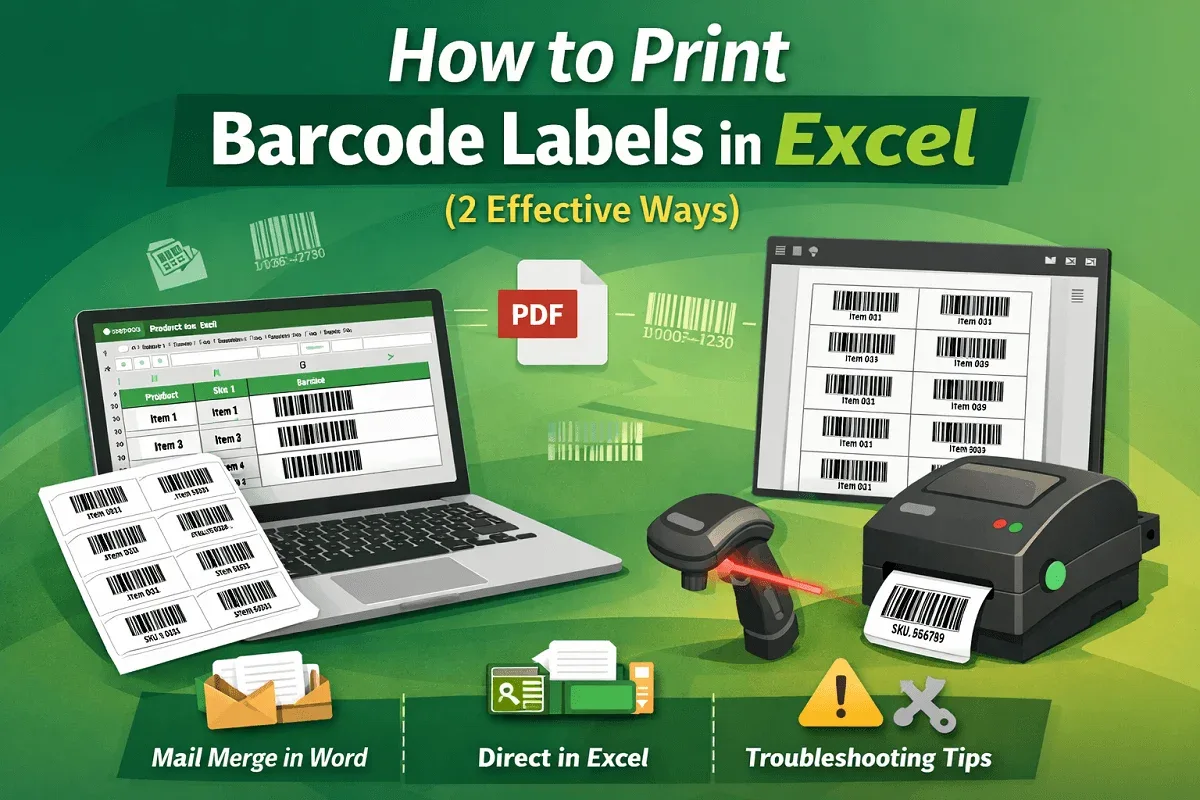 How to Print Barcode Labels in Excel (2 Effective Ways)