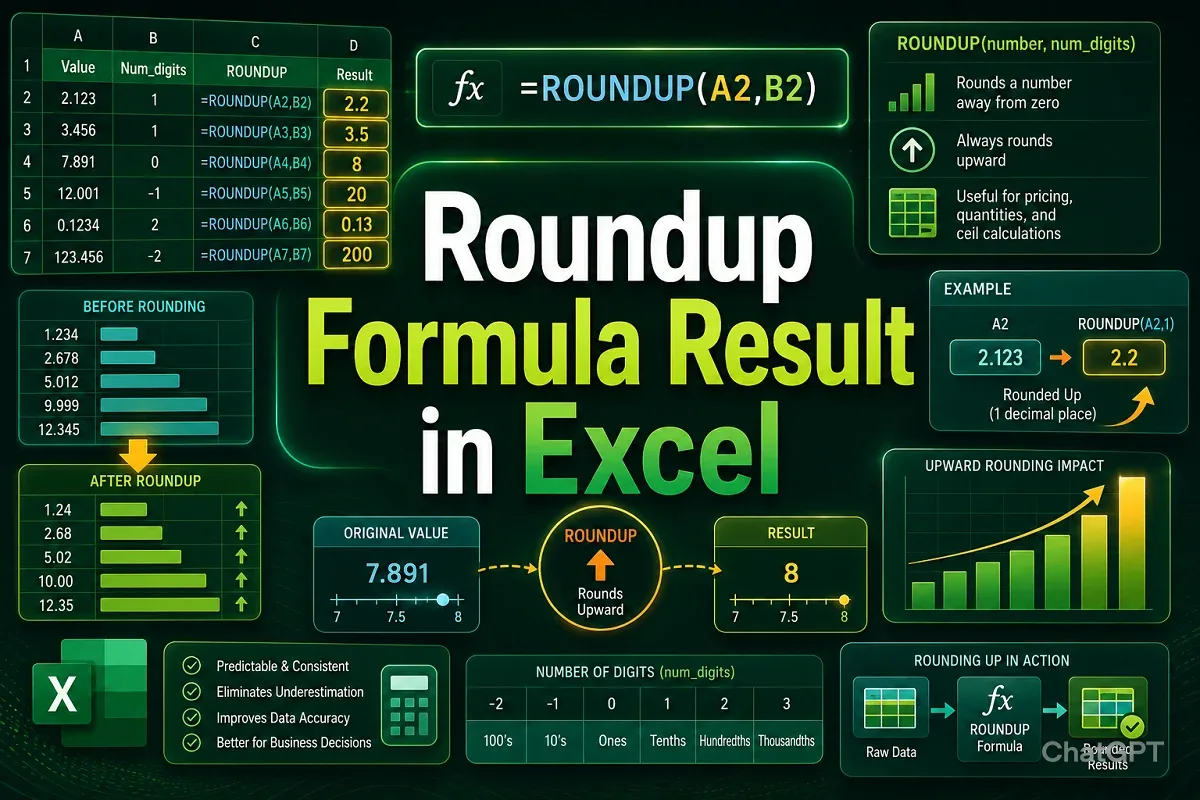 How to Roundup a Formula Result in Excel (6 Easy Ways)