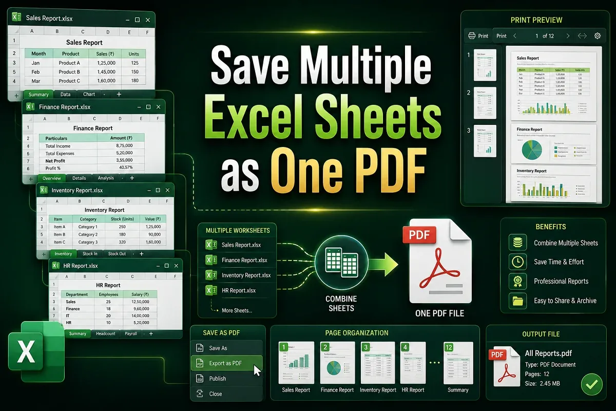 How to Save Multiple Excel Sheets as One PDF (4 Easy Ways)