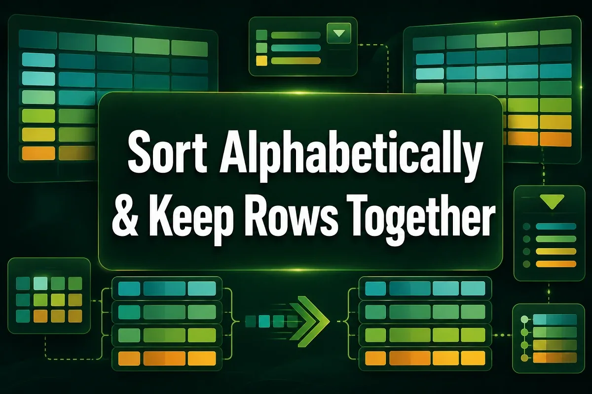 How to Sort Alphabetically in Excel & Keep Rows Together