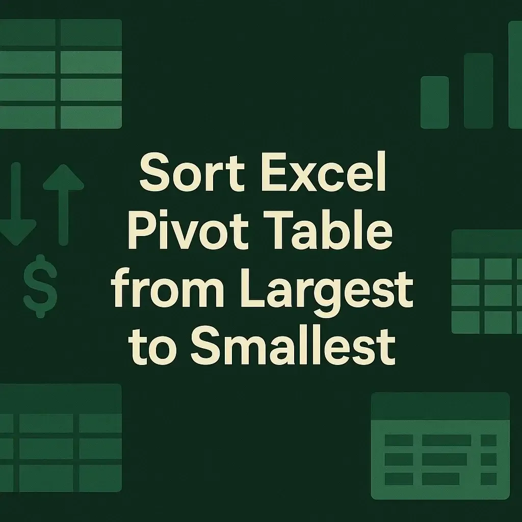 How to Sort Excel Pivot Table from Largest to Smallest