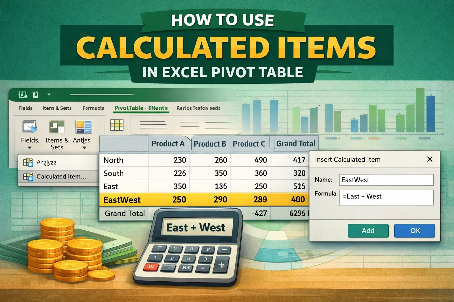 How to Use Calculated Items in Excel Pivot Table