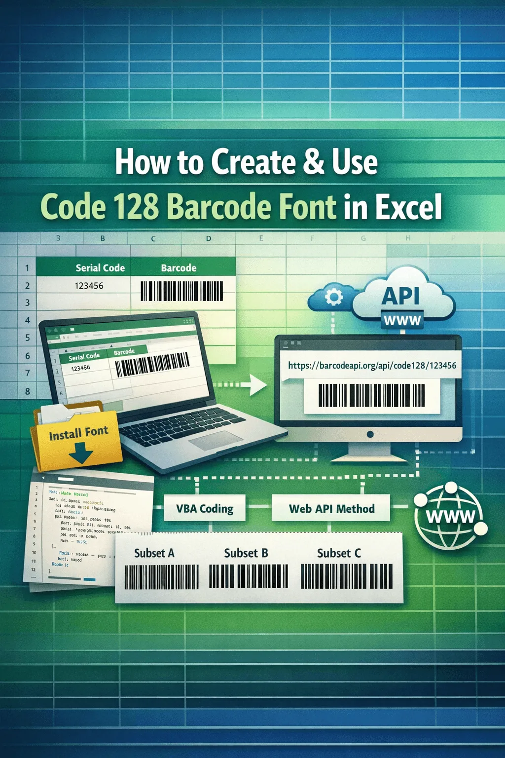 How to Create & Use Code 128 Barcode Font in Excel