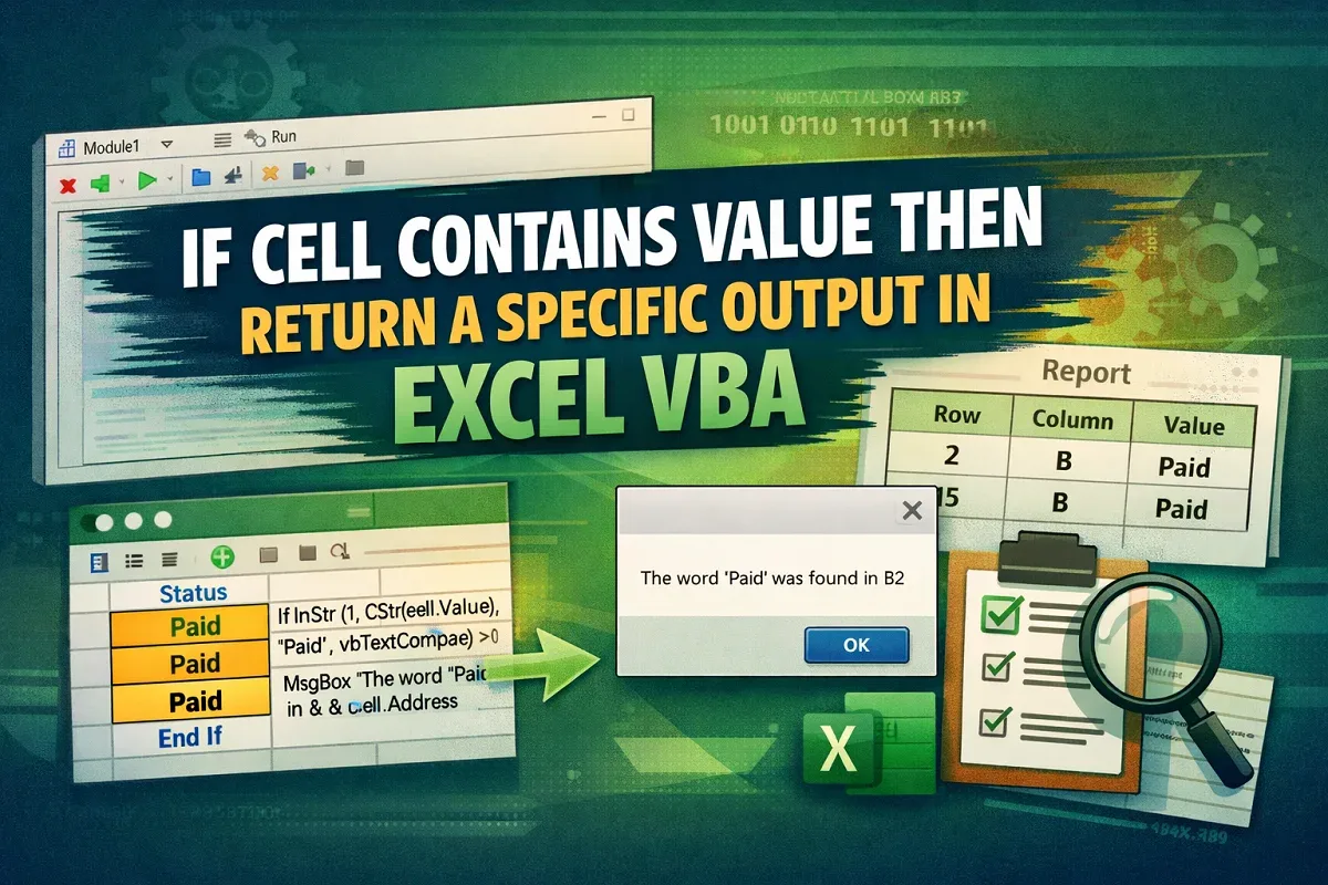 If Cell Contains Value Then Return a Specific Output in Excel VBA