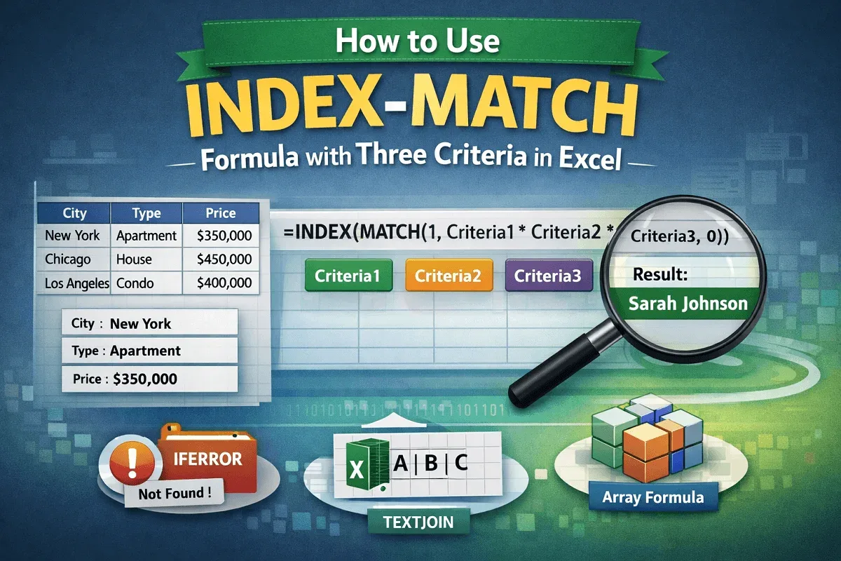 How to Use INDEX-MATCH Formula with Three Criteria in Excel
