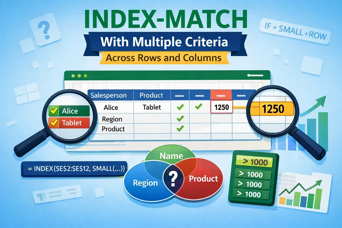 INDEX-MATCH with Multiple Criteria Across Rows and Columns