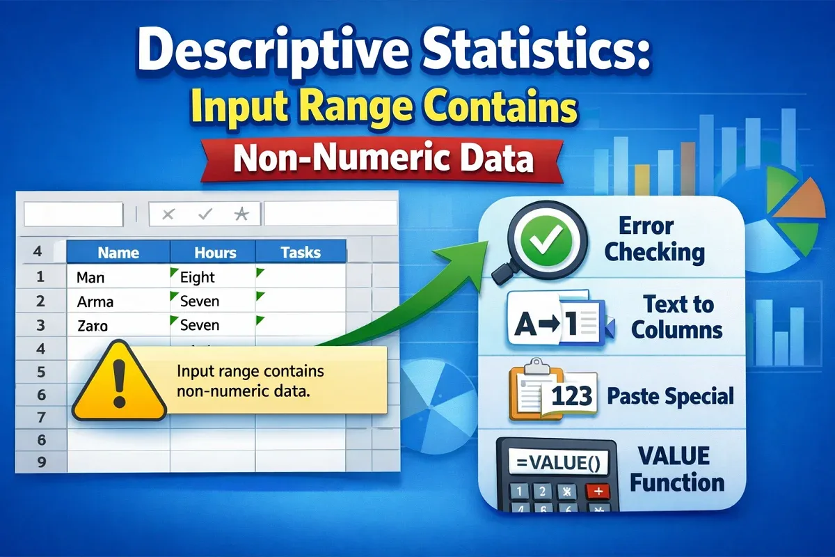 Descriptive Statistics: Input Range Contains Non-Numeric Data
