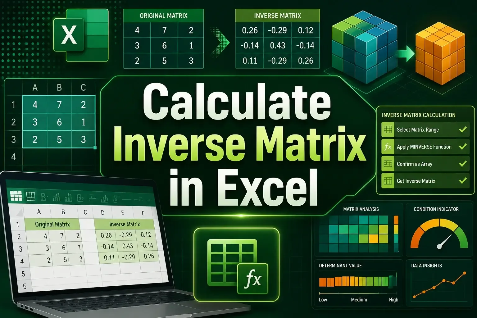 How to Calculate Inverse Matrix in Excel (3 Different Ways)