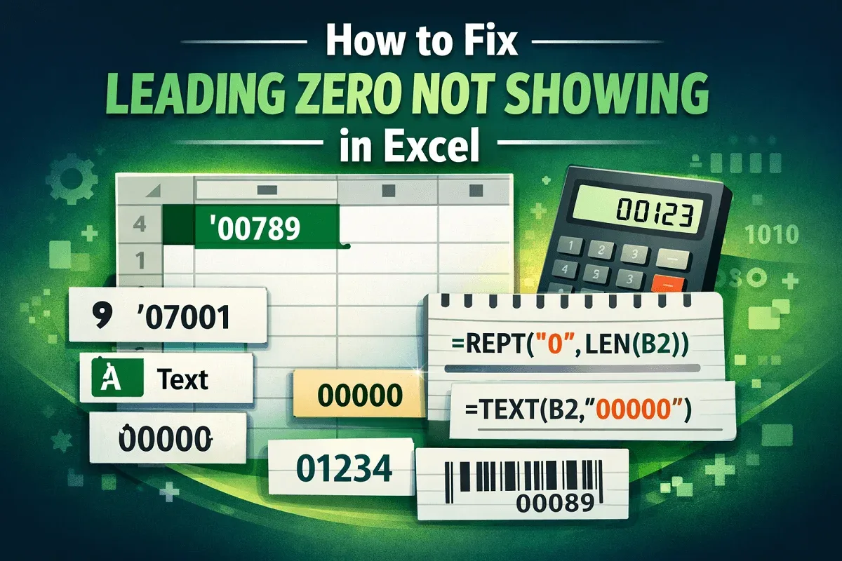 How to Fix Leading Zero Not Showing in Excel