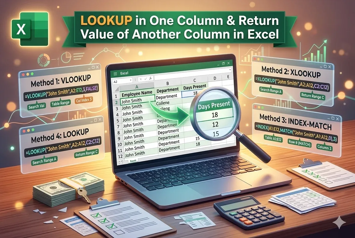 Lookup in One Column & Return Value of Another Column in Excel