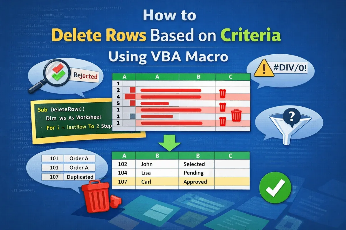 How to Delete Rows Based on Criteria Using VBA Macro