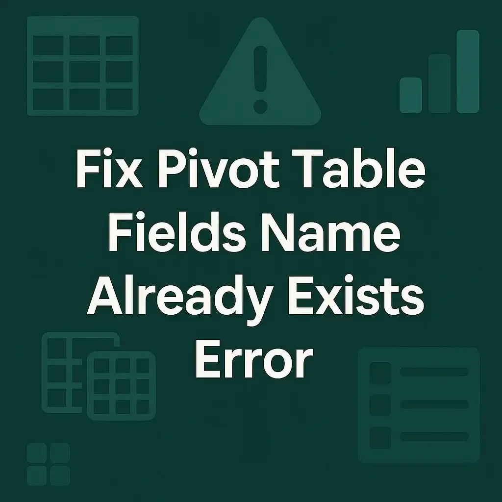 How to Fix Pivot Table Fields Name Already Exists Error