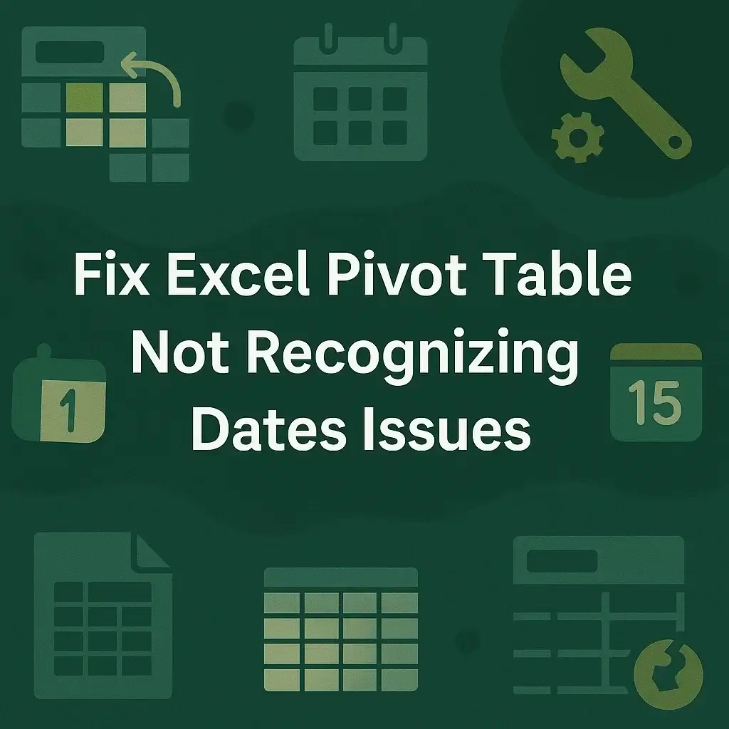 How to Fix Pivot Table Not Recognizing Dates Issues in Excel