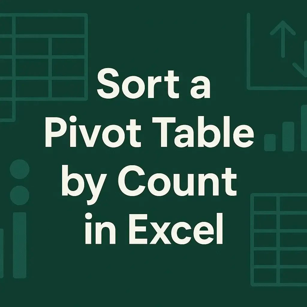 How to Sort a Pivot Table by Count in Excel (3 Suitable Ways)