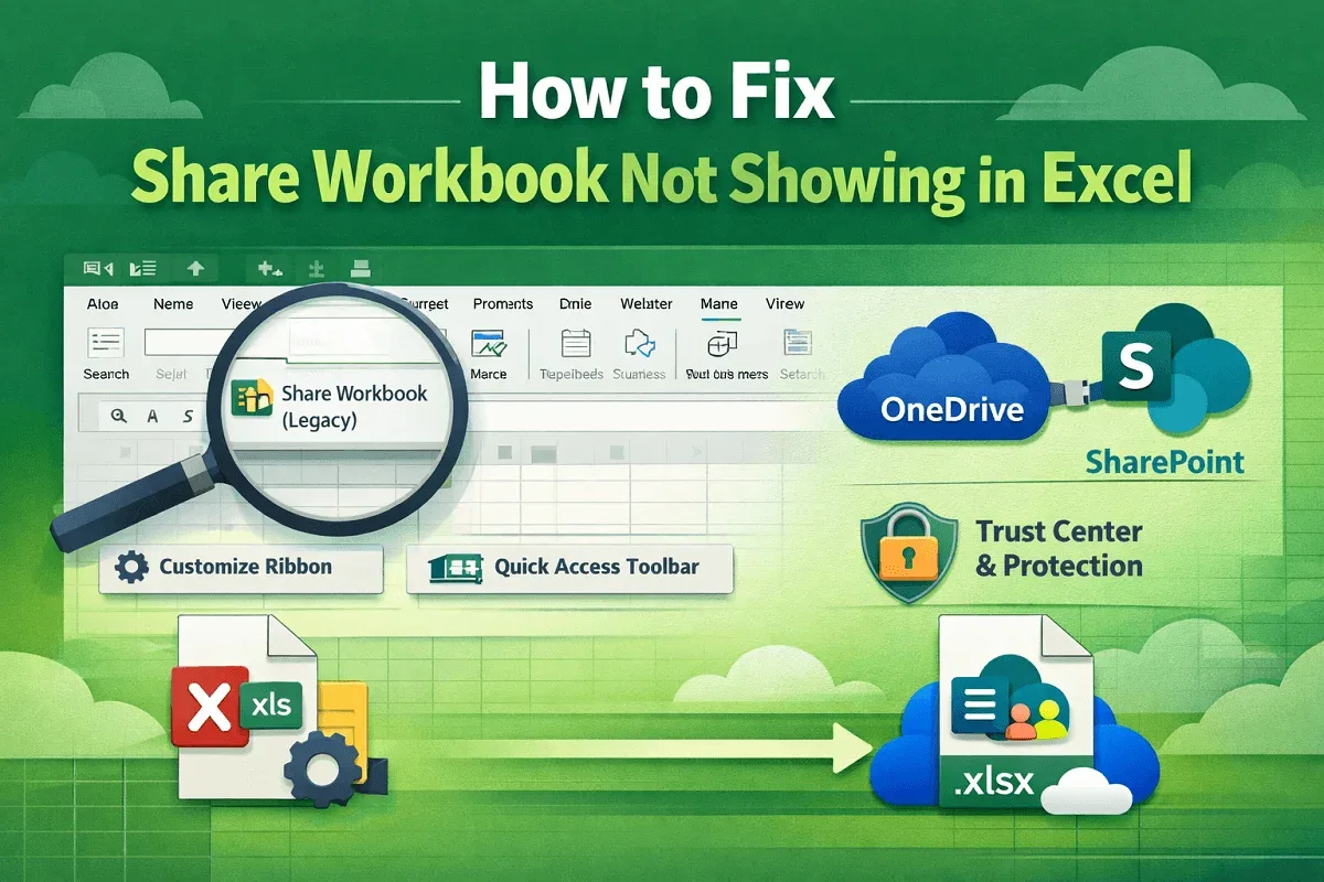 How to Fix Share Workbook Not Showing in Excel