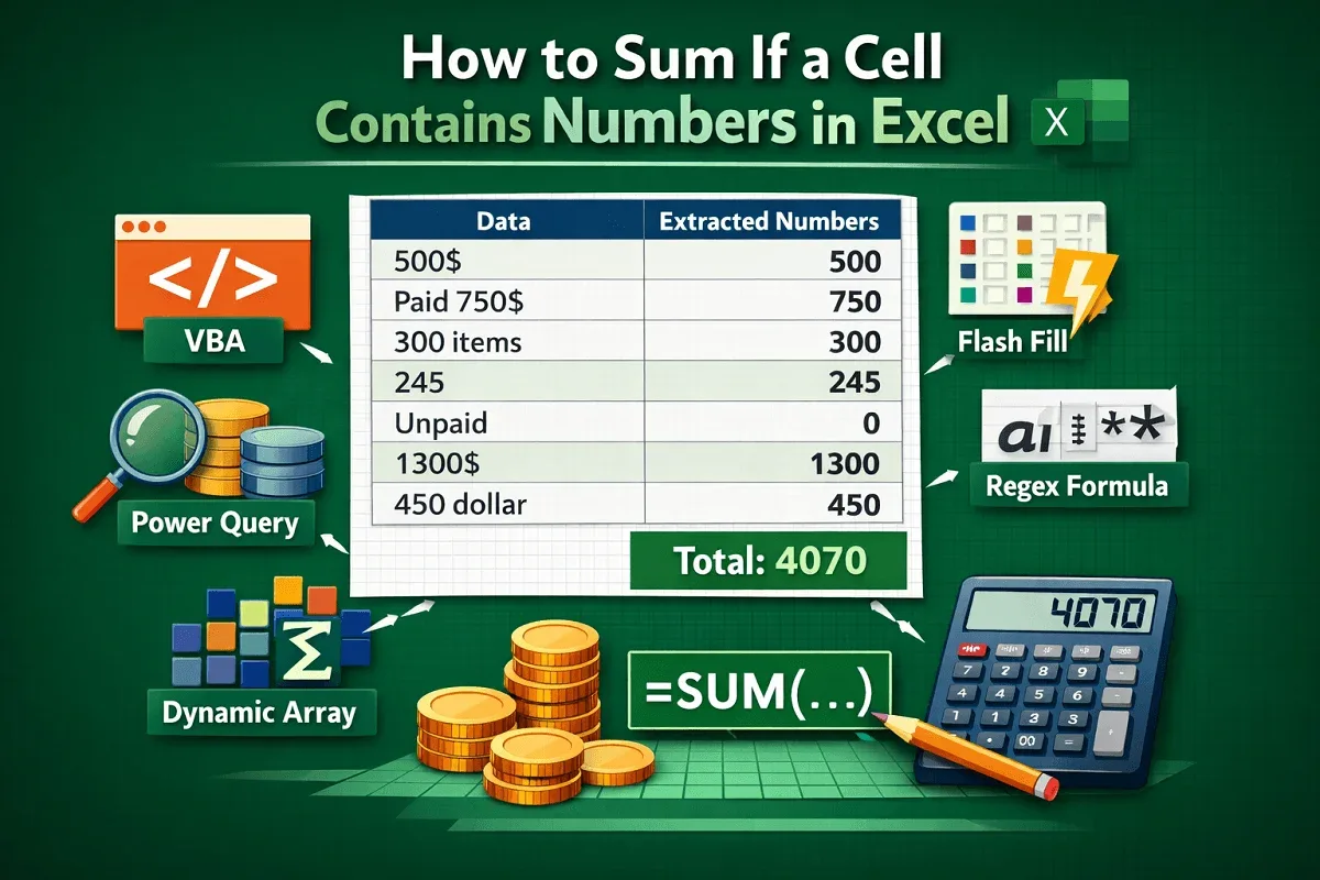 How to Sum If a Cell Contains Numbers in Excel