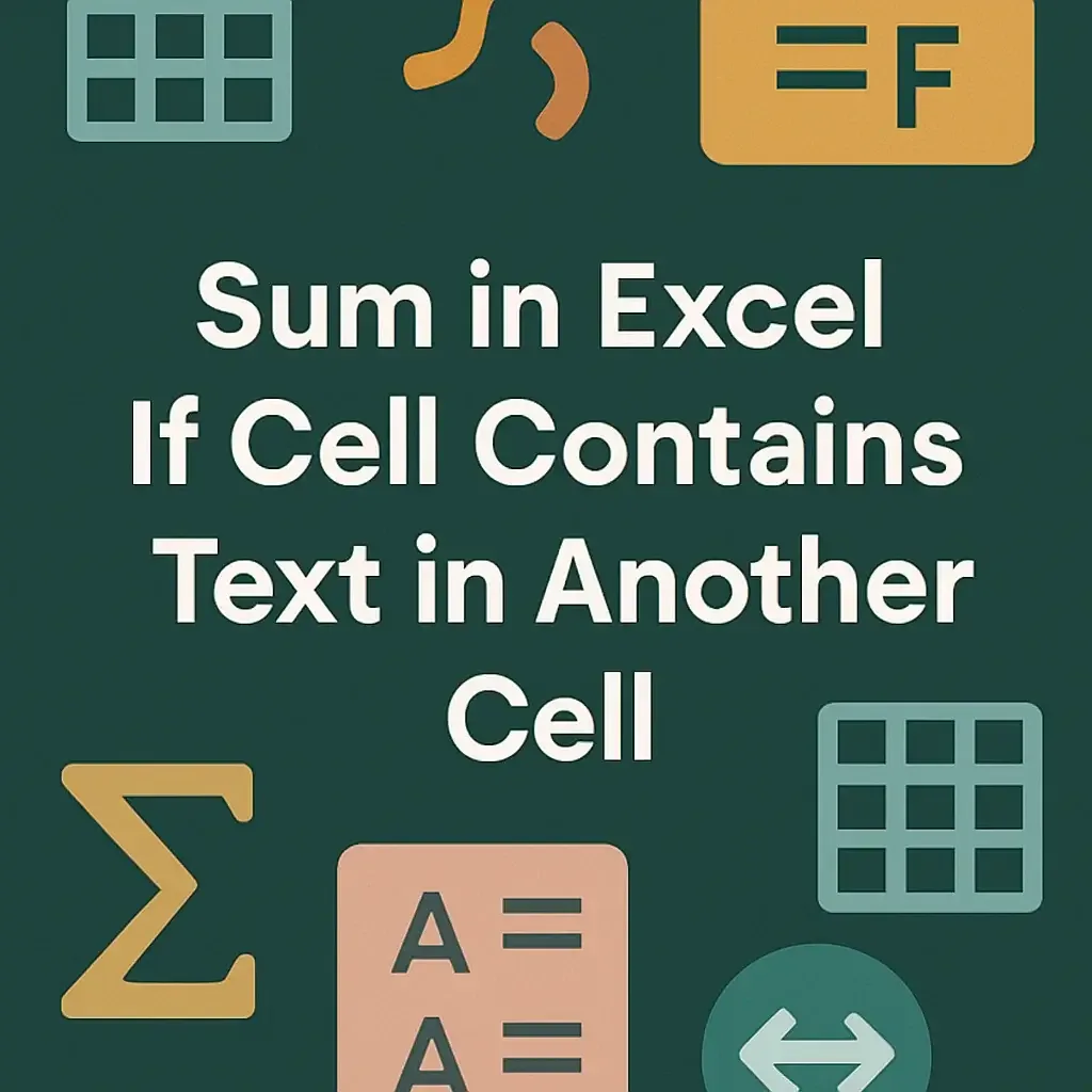 How to Sum in Excel If Cell Contains Text in Another Cell