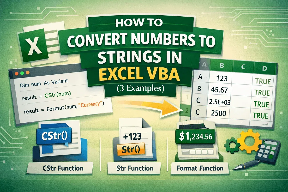 How to Convert Numbers to Strings in Excel VBA (3 Examples)