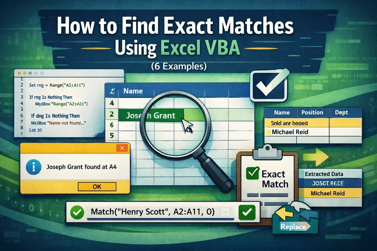 How to Find Exact Matches Using Excel VBA (6 Examples)