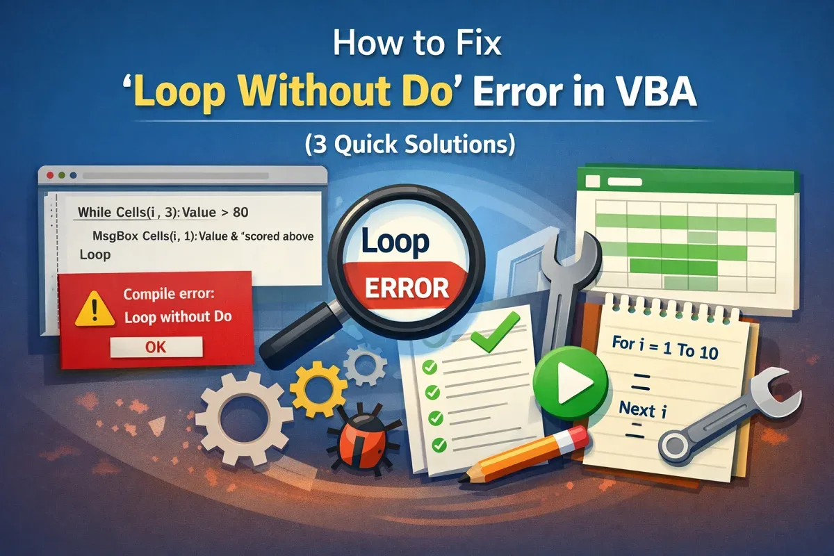 How to Fix 'Loop Without Do' Error in VBA (3 Quick Solutions)