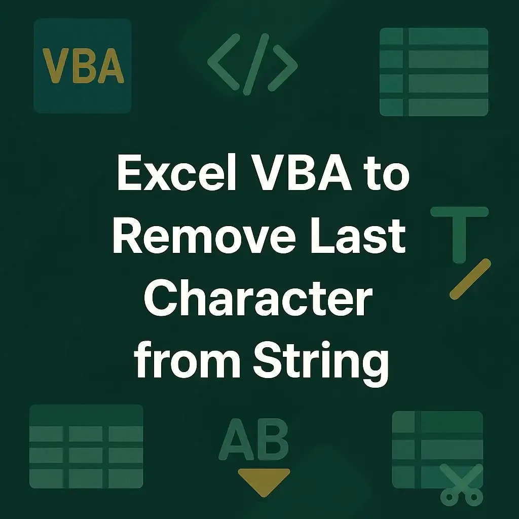 Excel VBA to Remove Last Character from String (3 Examples)