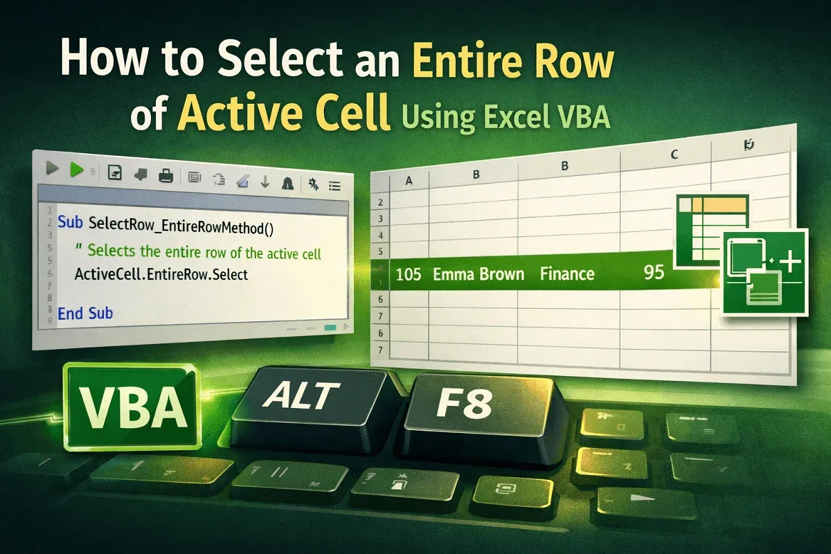 How to Select an Entire Row of Active Cell Using Excel VBA