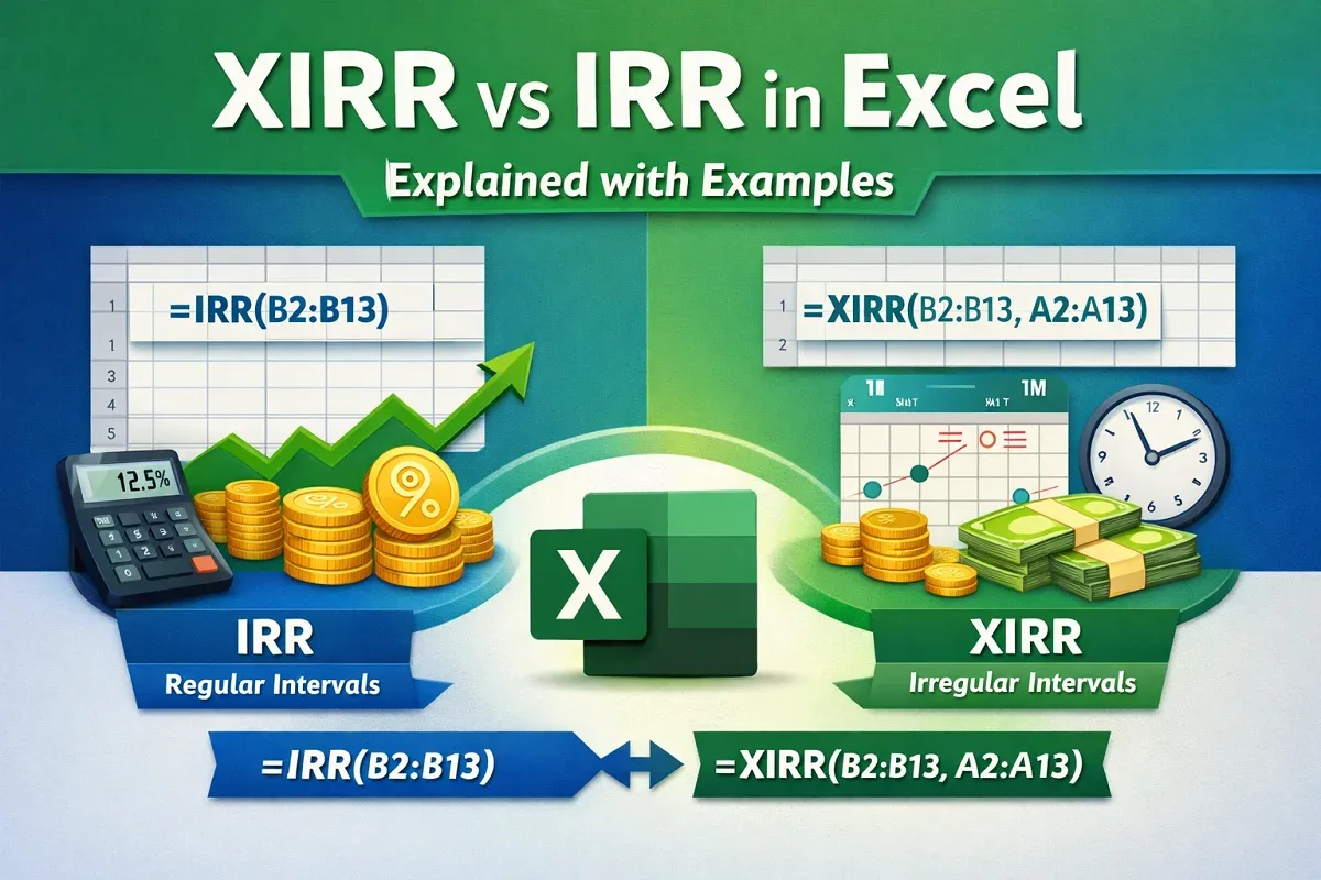 XIRR vs IRR in Excel: Explained with Examples