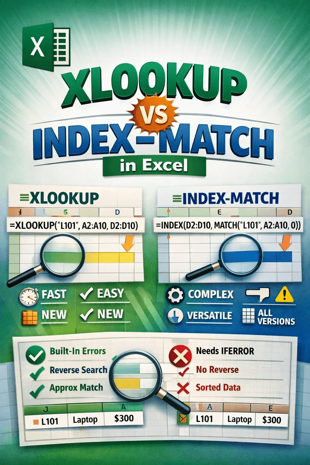 XLOOKUP vs INDEX-MATCH Formula in Excel (with Examples)