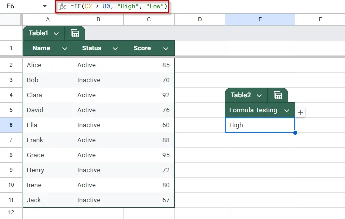 Ensure Data Types Match Within Your Formula